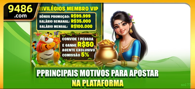 Bônus exclusivos membros VIP sol777